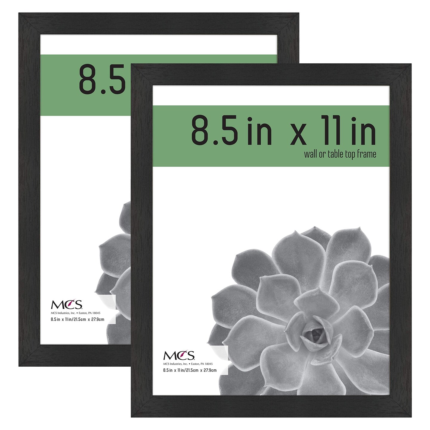 Gallery Essential Certificate Document Frame Set, Gallery Wall Frames Fit 8.5 x 11 Diplomas, Documents &#x26; Certificates, Black Woodgrain, 2-Pack