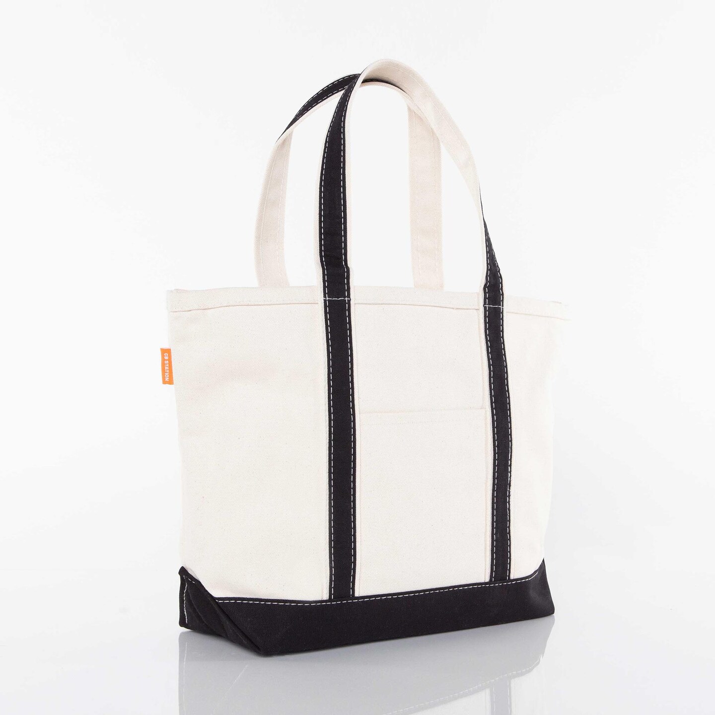 Medium Classic Tote -- 18 oz. Heavyweight Durable Canvas -- Natural Canvas & Black Color