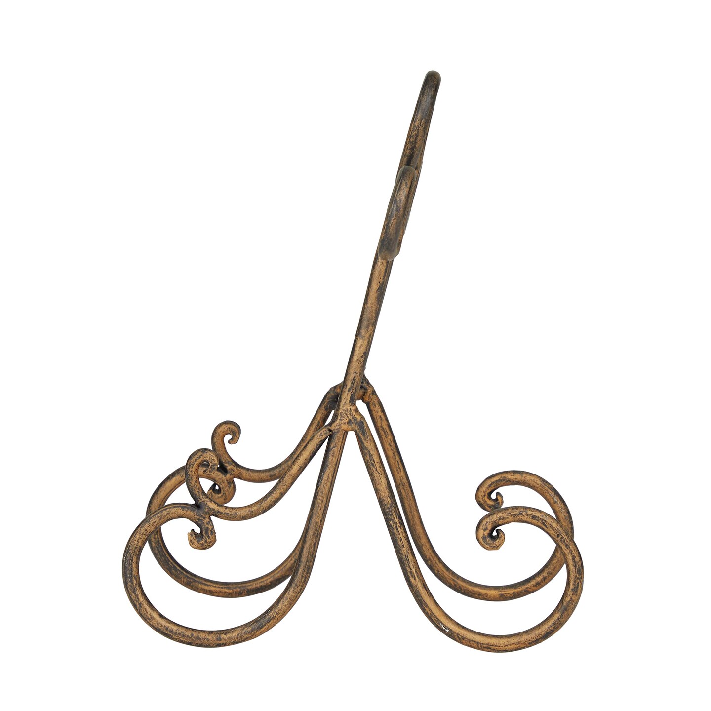 Deco 79 Metal Display Easel Scroll Tabletop Easel, Display Stand 5" x 8" x 9", Brown