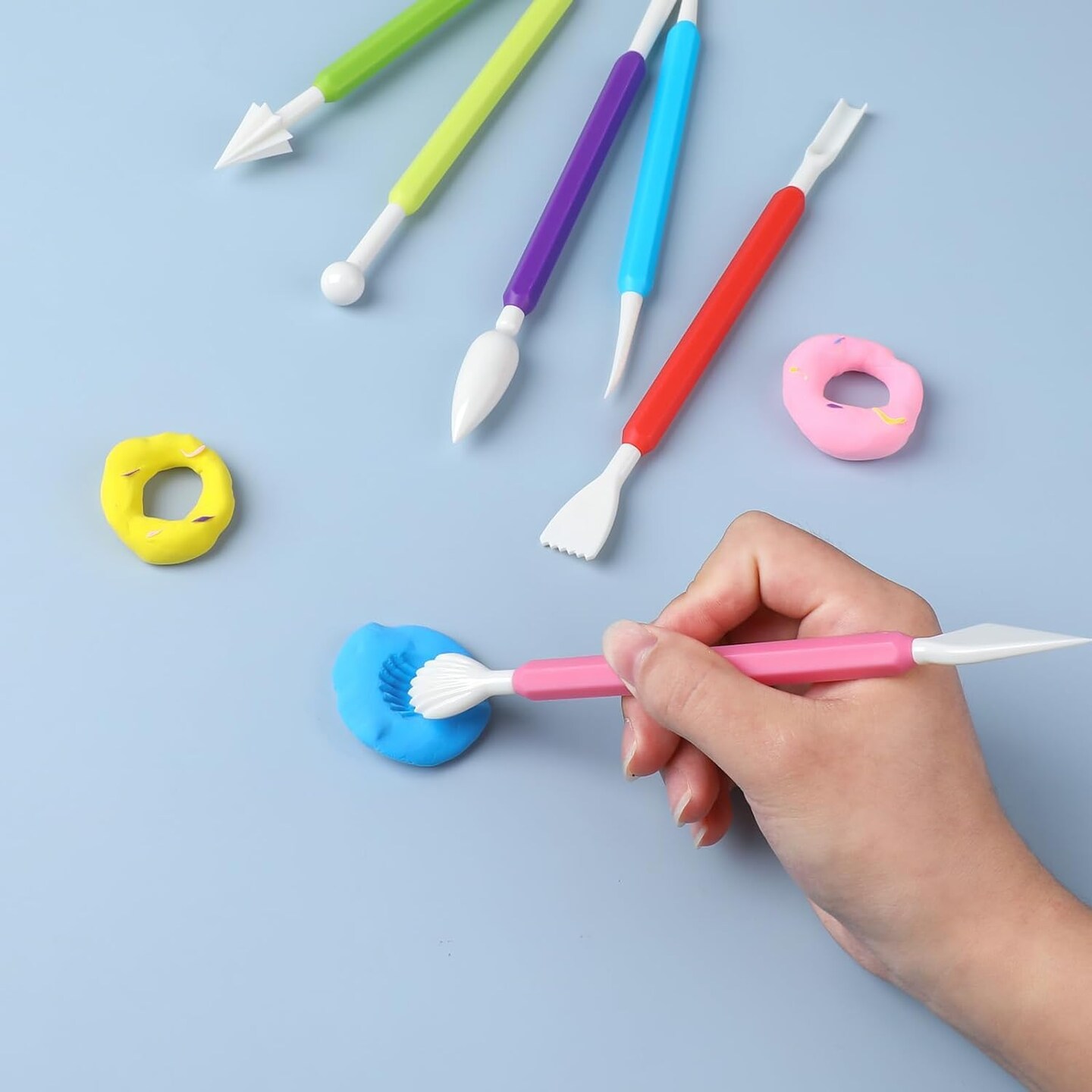 9PCS Clay Sculpting Tools Kit - Easy to Use Double-Ended Polymer & Pottery Carving Set with Comfortable Grip Tools for Clay Sculpey & Modeling Clay Ideal for Kids and Adults