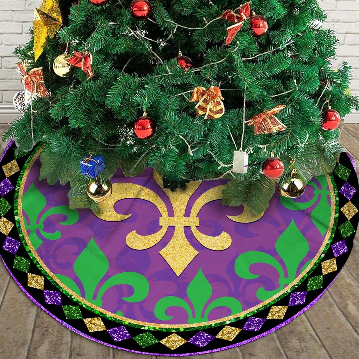 Festival Decorations Holiday Tree Skirt, Tree Mat Holiday Party Supplies Ornaments Indoor Outdoor Decorations 36 in