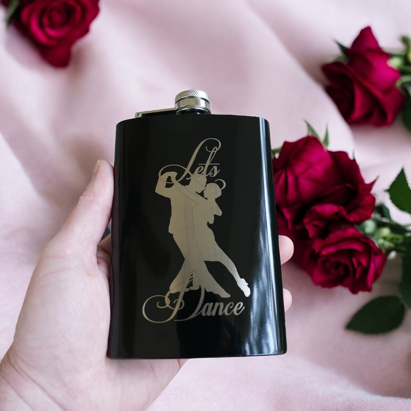 8oz BLACK Let&#x27;s Dance Flask
