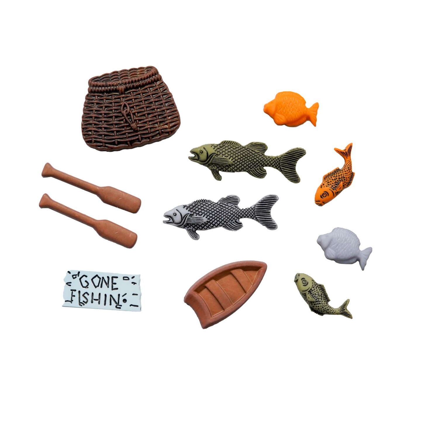 Assorted Nature &#x26; Outdoor Buttons &#x2013; 50+ Piece Set for Sewing, Scrapbooking &#x26; DIY Crafts &#x2013; Camping, Fishing, Wildlife &#x26; Trees