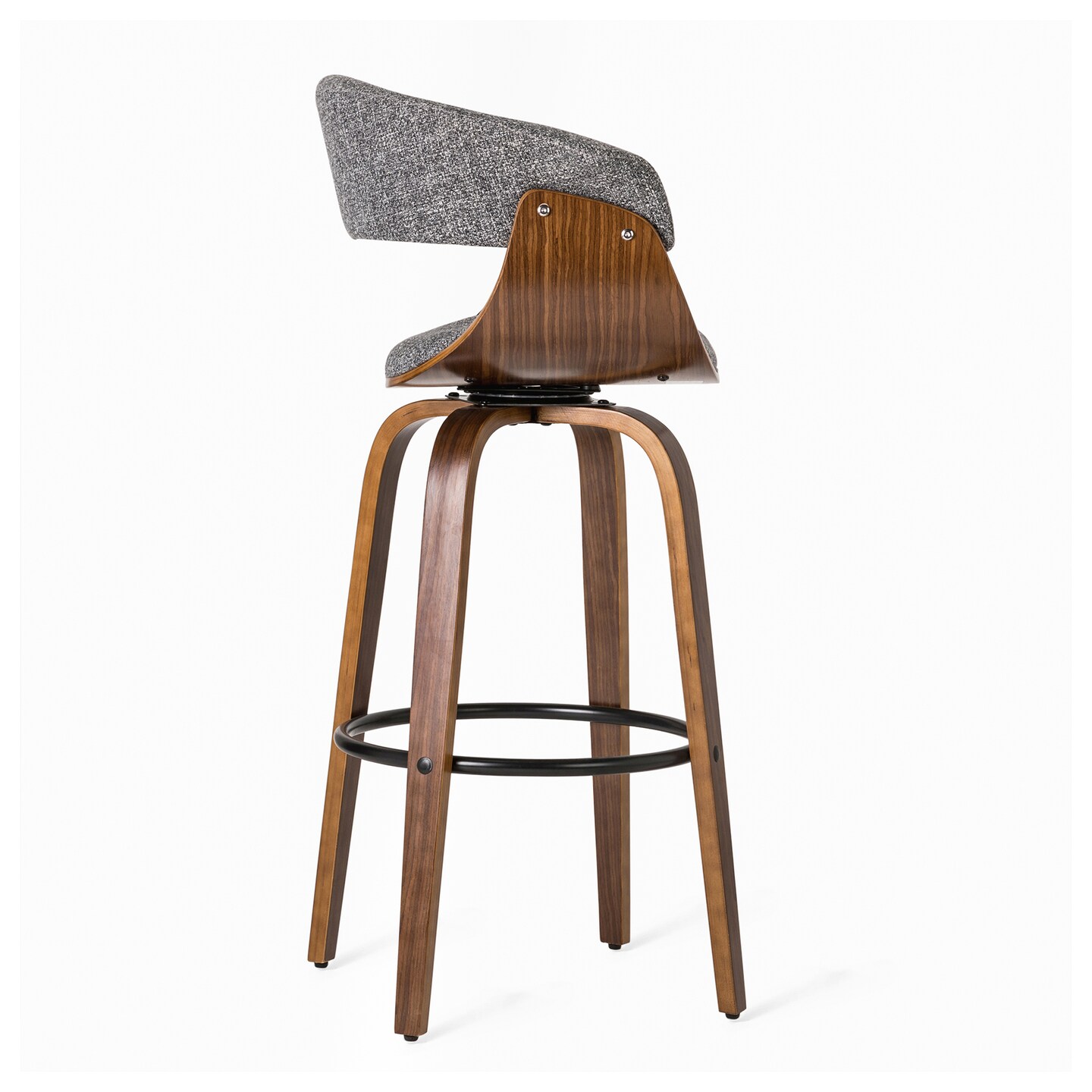 Set of 2/4 Modern Counter &#x26; Bar Height Wooden Swivel Bar Stools