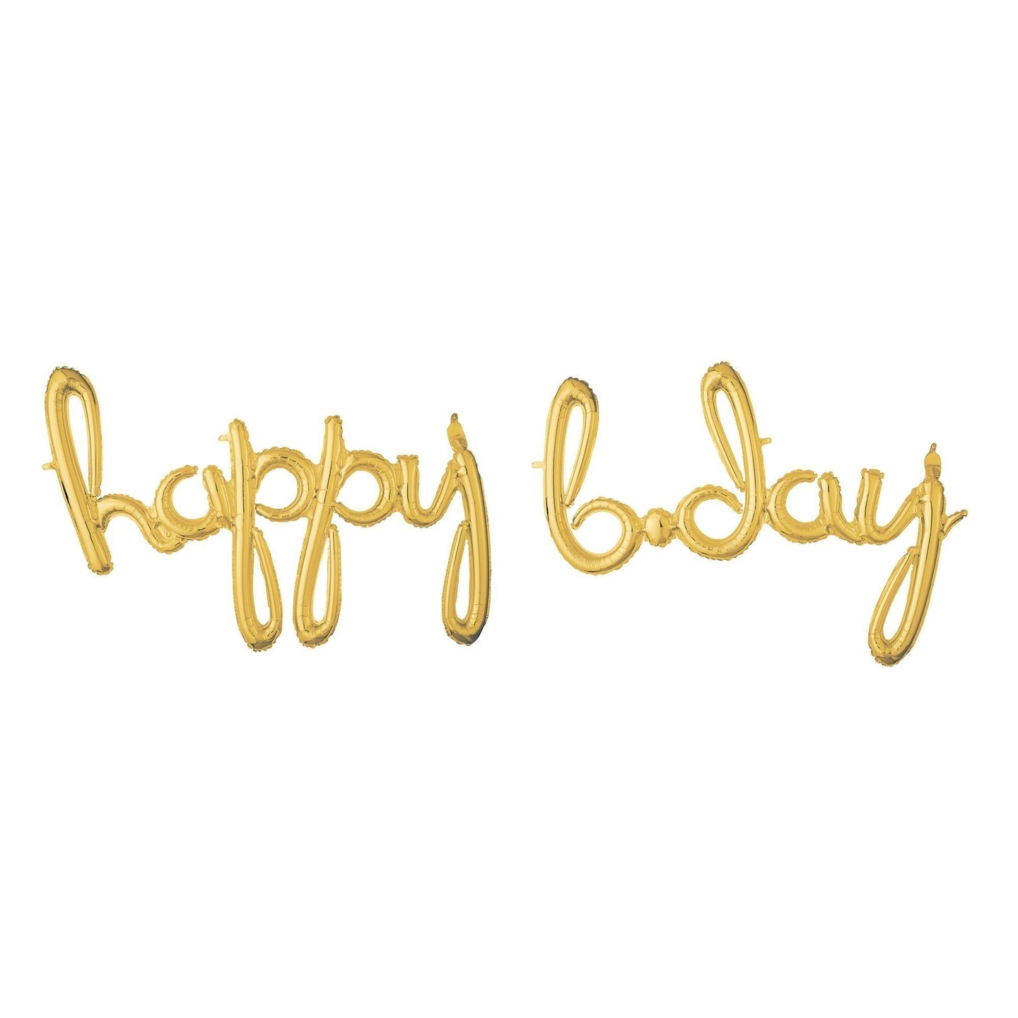 Amscan Air Filled &#x22;happy b.day&#x22; Script Gold Foil Balloon - 27&#x22; x 29&#x22;