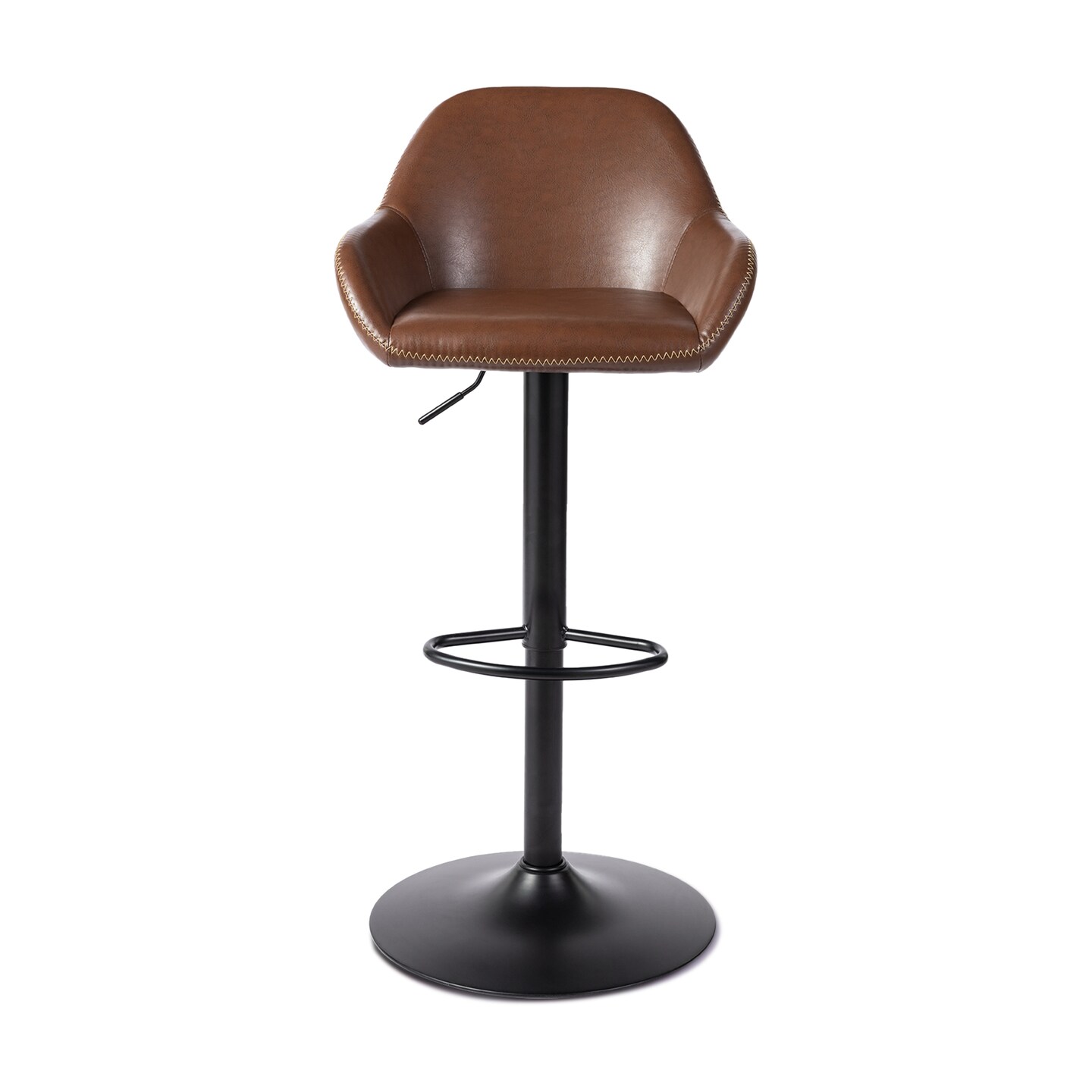 Set of 1/2/3/4 Mid-Century Modern Leatherette Gaslift Adjustable Swivel Bar Stools
