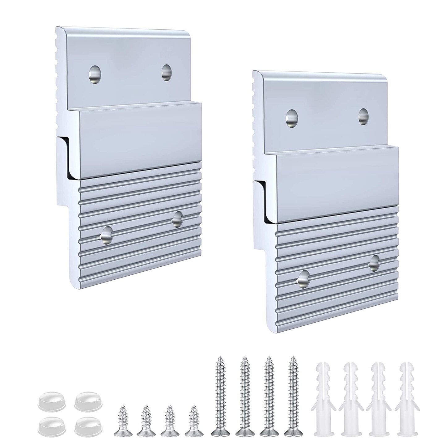 2 inch French Cleat Picture Hanger, Aluminum Mirror Hanging Kit with Hardware, Ideal for Artwork, Whiteboard, Cabinet, Holds 30 lbs. per Pair, 2 Pairs