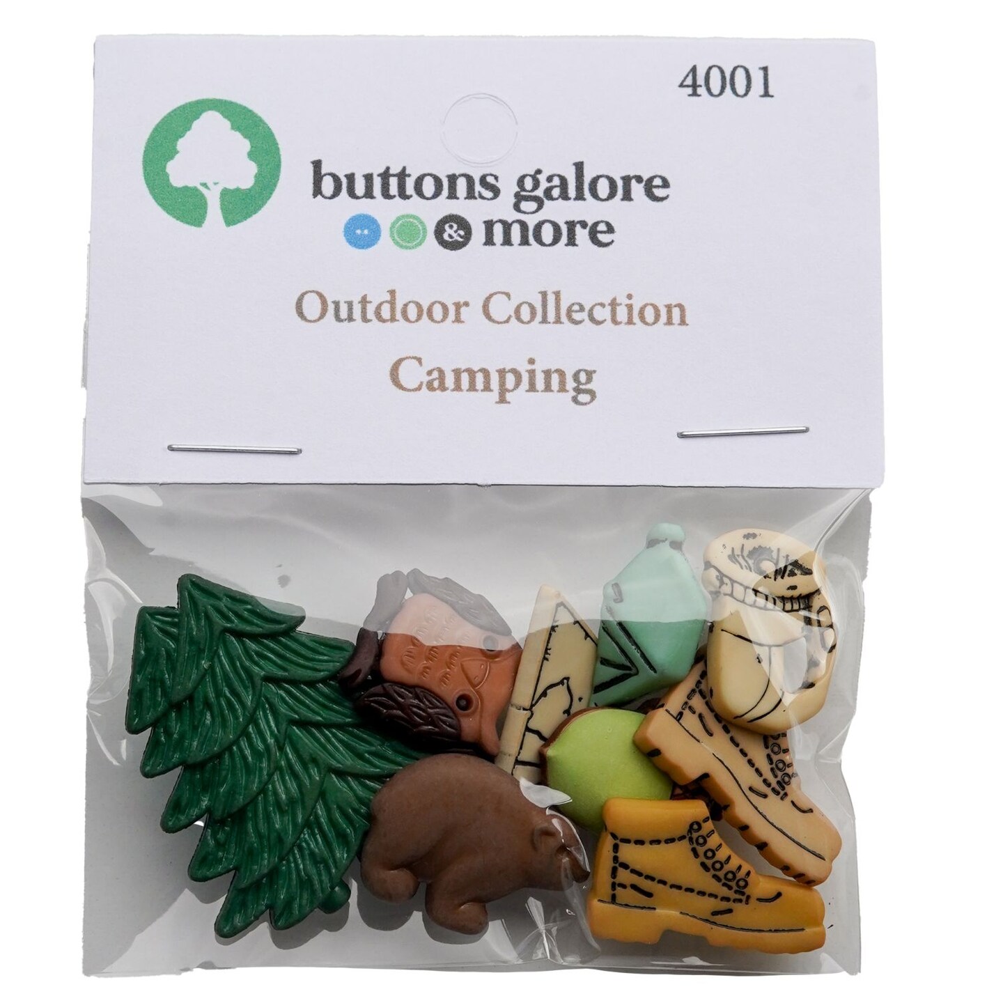 Assorted Nature &#x26; Outdoor Buttons &#x2013; 50+ Piece Set for Sewing, Scrapbooking &#x26; DIY Crafts &#x2013; Camping, Fishing, Wildlife &#x26; Trees