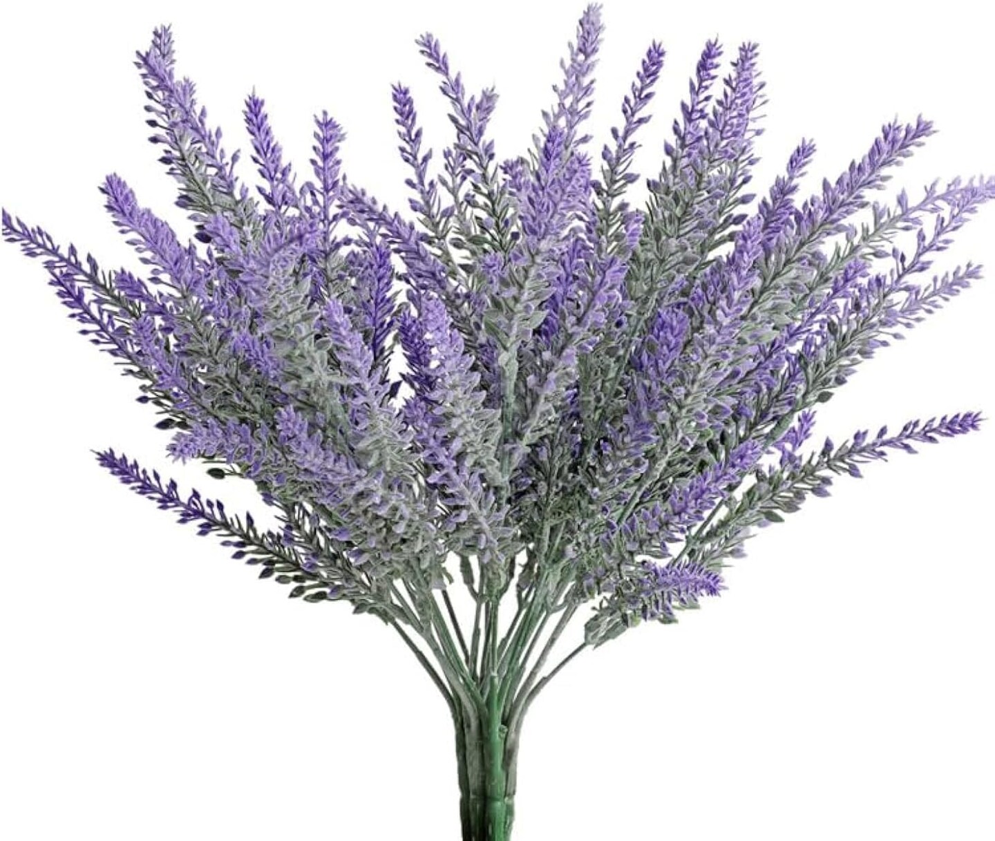 12 Artificial Lavender Bouquets, Plastic Decor Imitation Lavender Plants, Wedding Home Decor Office Garden Yard Decor (Purple) 1.9"D x 3"W x 14.1"H