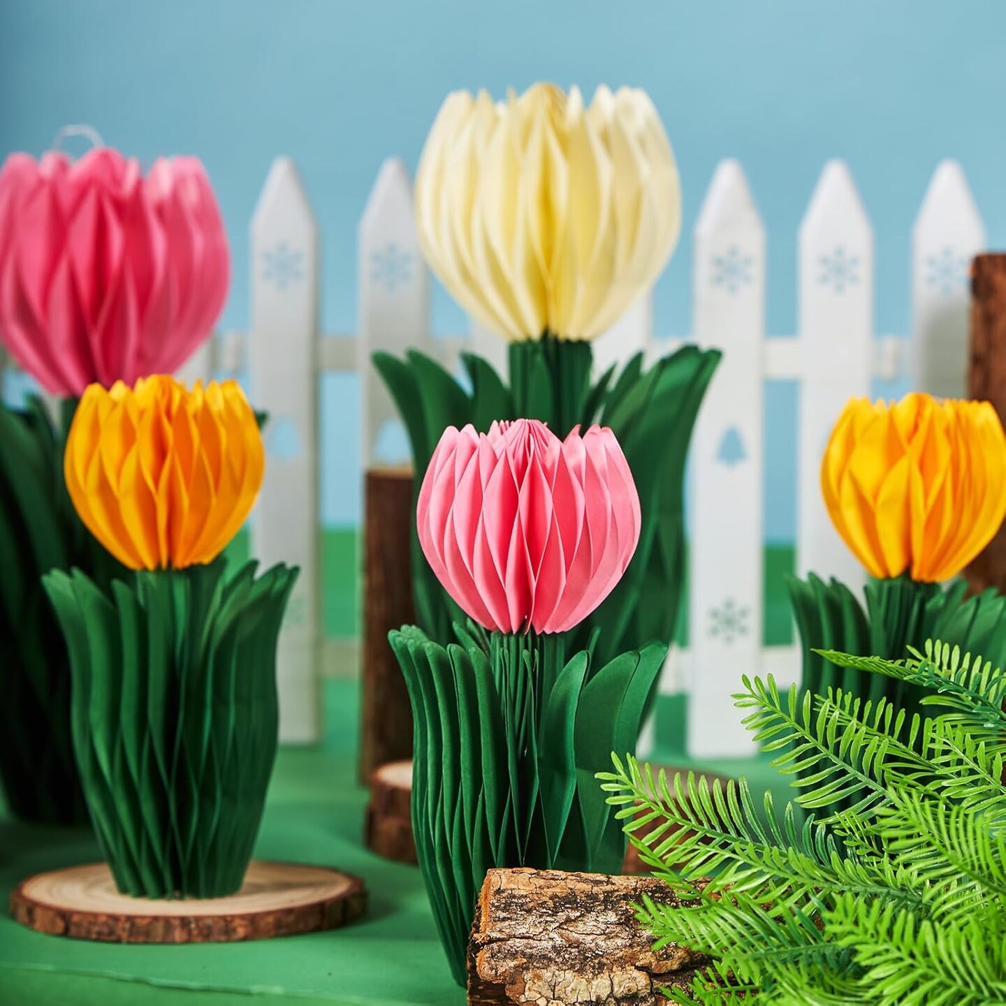 12 Pcs Spring Honeycomb Decoration, Tulip Decorations, Spring Decoration for Office, Garden Party, Table Centerpieces, Mother&#x27;s Day Decoration, Spring Hanging Decorations