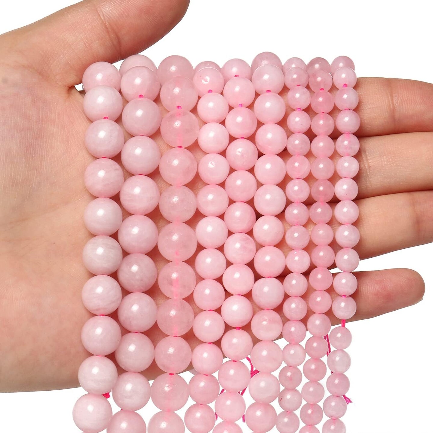 45pcs 8mm Natural Stone Beads Rose Quartz Beads Crystal Gemstone for Jewelry Making