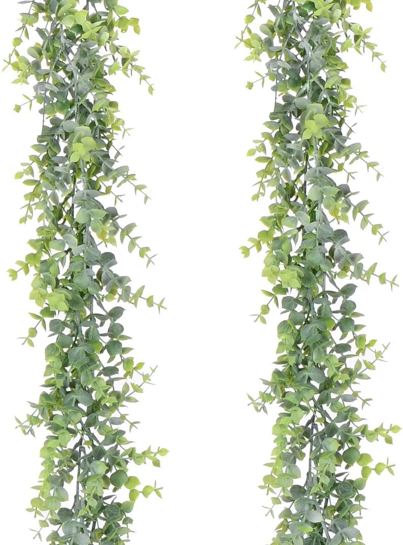 2 Pack Artificial Vines Faux Eucalyptus Garland Greenery Hanging Leaves Arch Wedding Centerpiece Decoration Birthday Party Decor