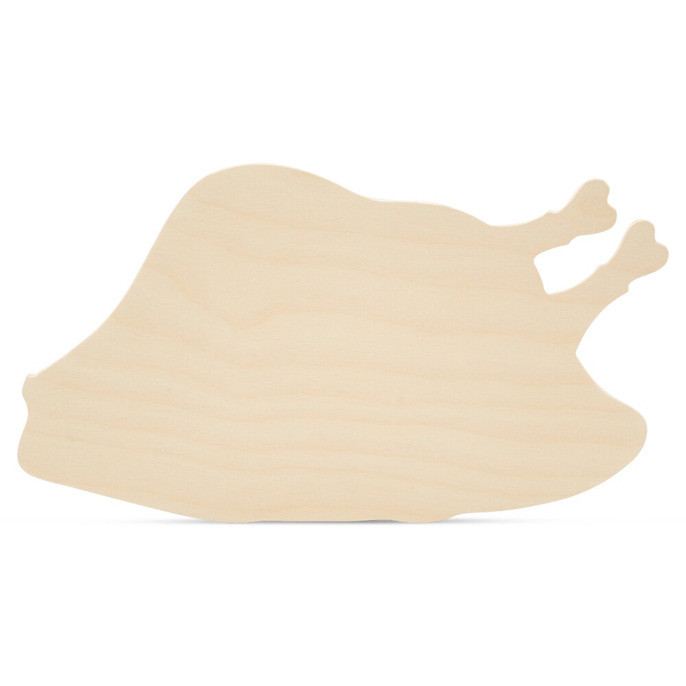 Roast Turkey Wood Cutout 6-1/2&#x22;x12&#x22;, Unfinished, Thanksgiving Crafts | Woodpeckers
