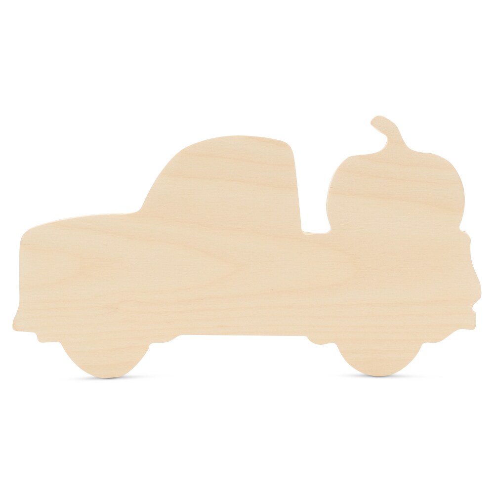 Pumpkin Truck Wood Cutout 6-1/2&#x22;x12&#x22; Unfinished Thanksgiving Craft | Woodpeckers