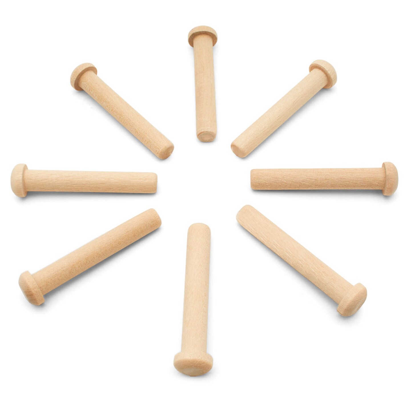 Wood Axle Pegs Multiple Sizes Available, Mini Wood Train Craft Parts for Wood Wheels | Woodpeckers