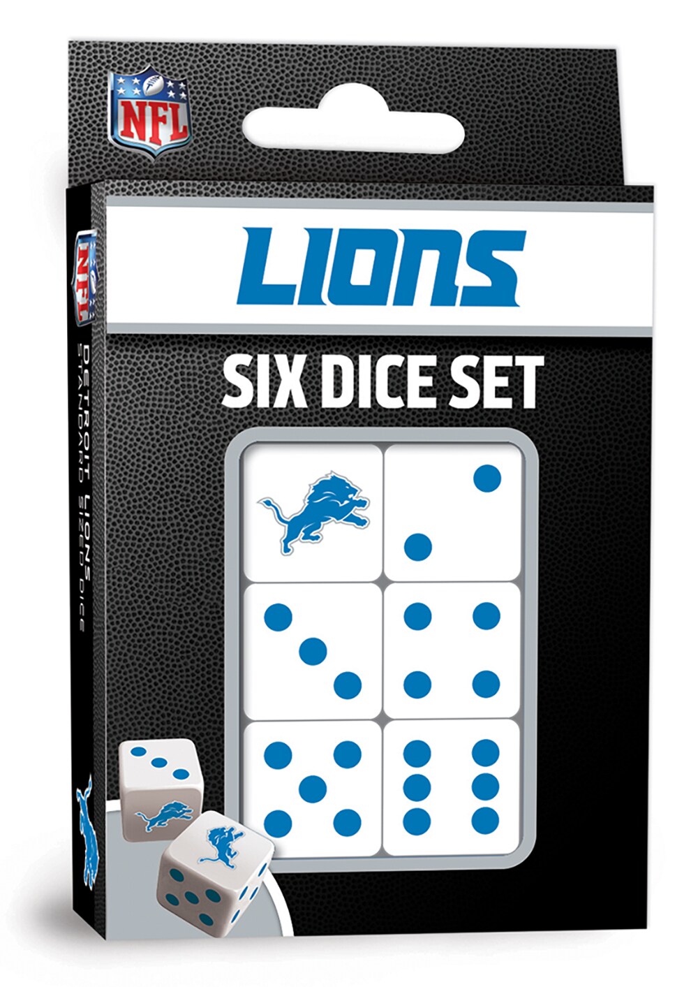 MasterPieces Game Day - NFL Detroit Lions - 6 Piece Team Logo Dice Set - D6  Standard Size