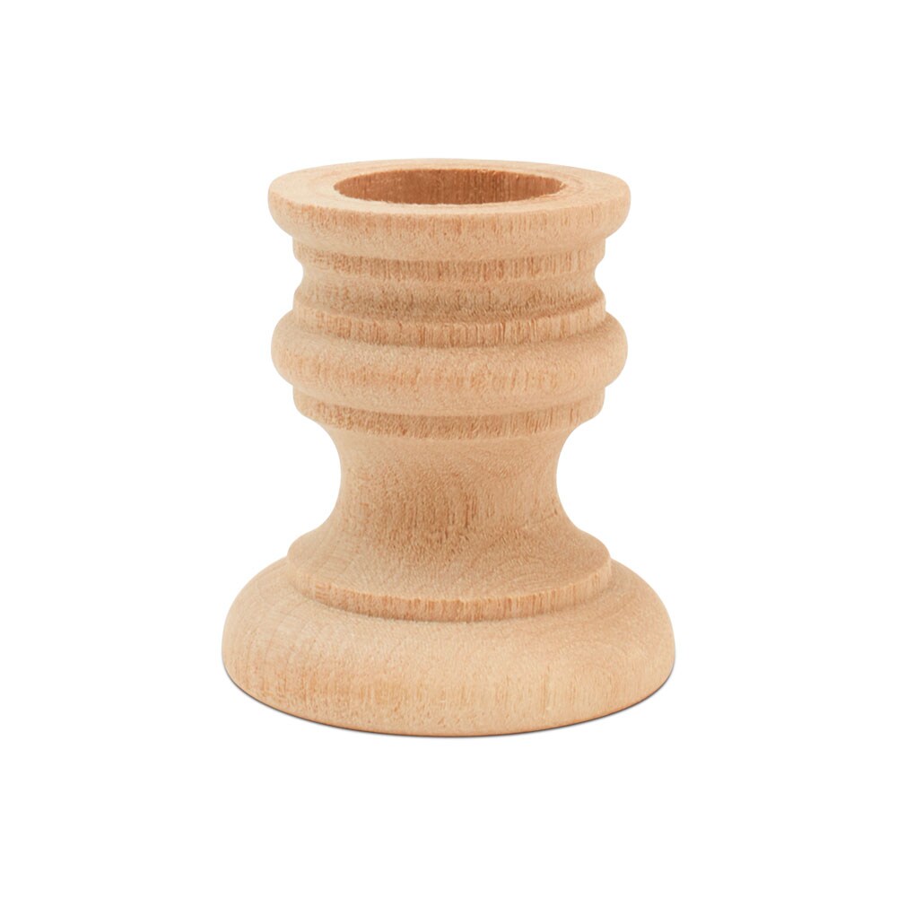 Wooden Candlestick Holders Set Multiple Sizes, Unfinished Woodpeckers