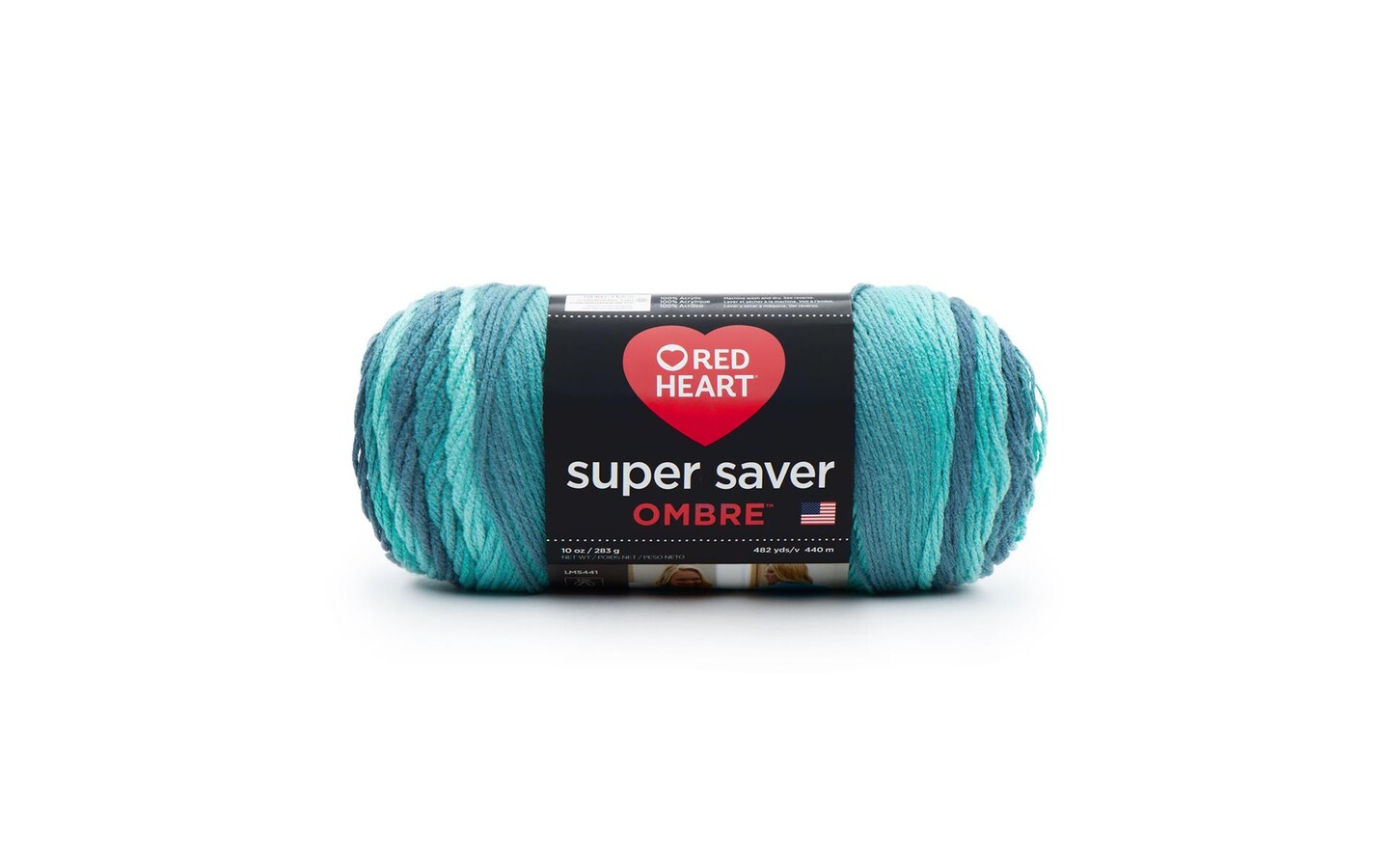 C&C Red Heart Super Saver Yarn 10oz Ombre GrnApple 