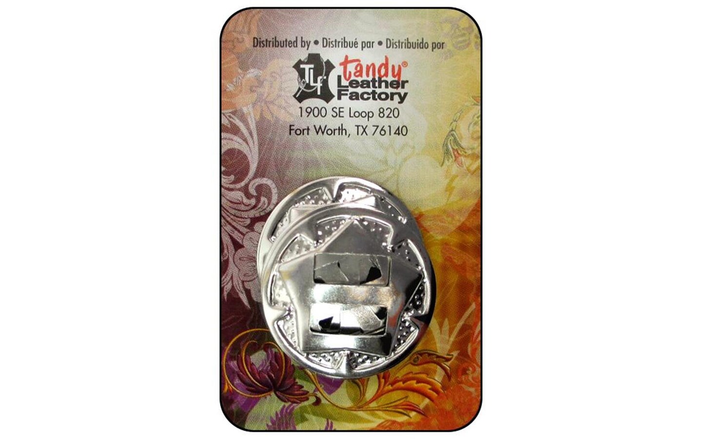 LF Concho Rnd w/Star 1&#x22; Nickel 10pc