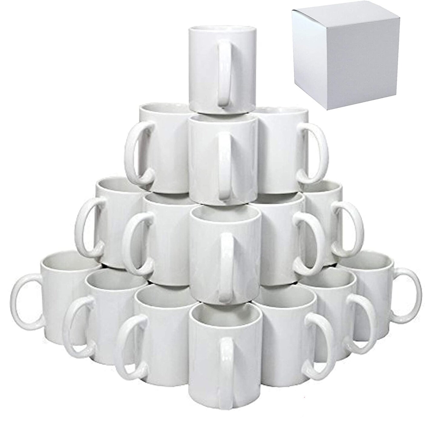 White Ceramic Sublimation Coffee Mugs 15 oz.