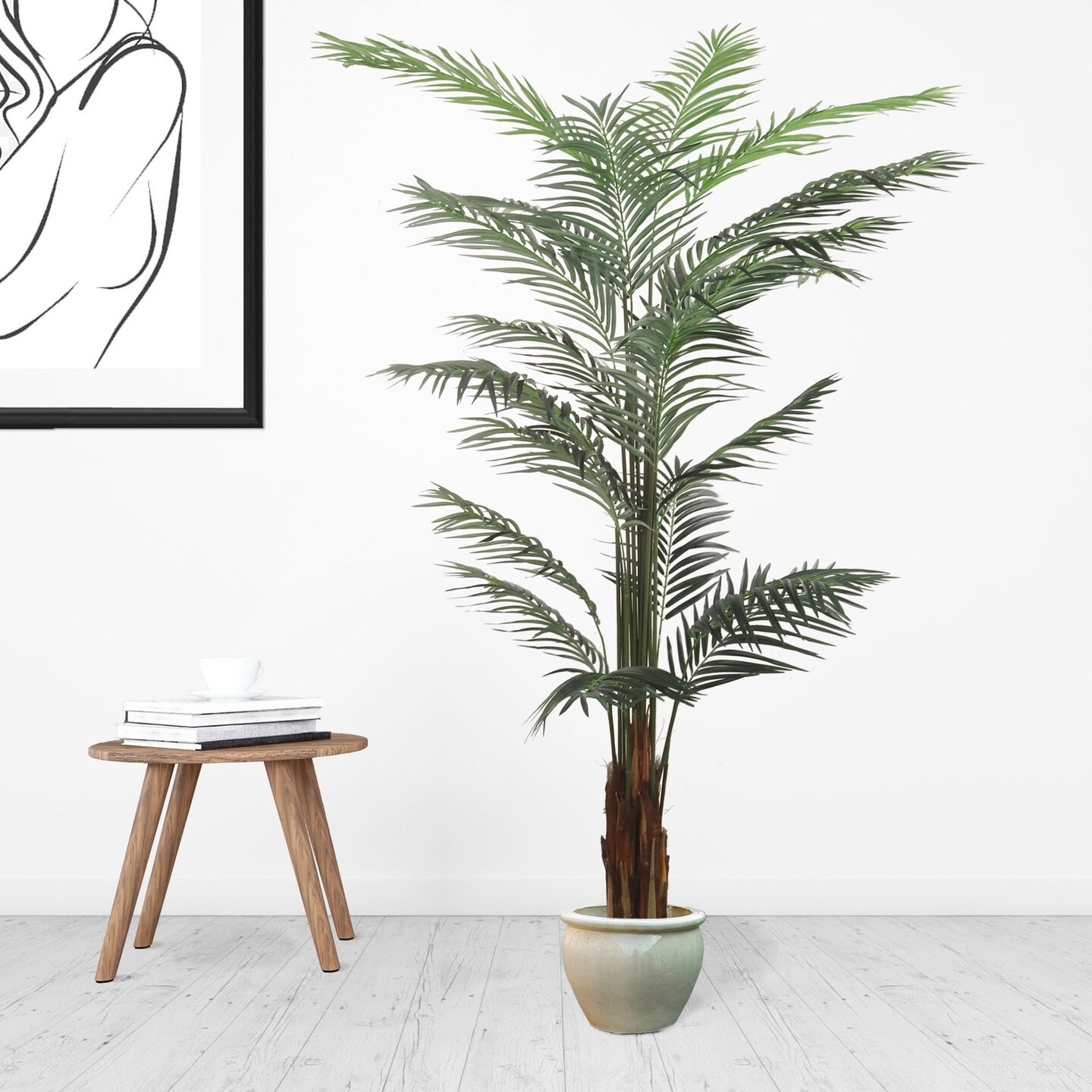 8&#x27; Artificial Areca Palm Tree - Lush, Realistic Indoor Faux Tropical Plant