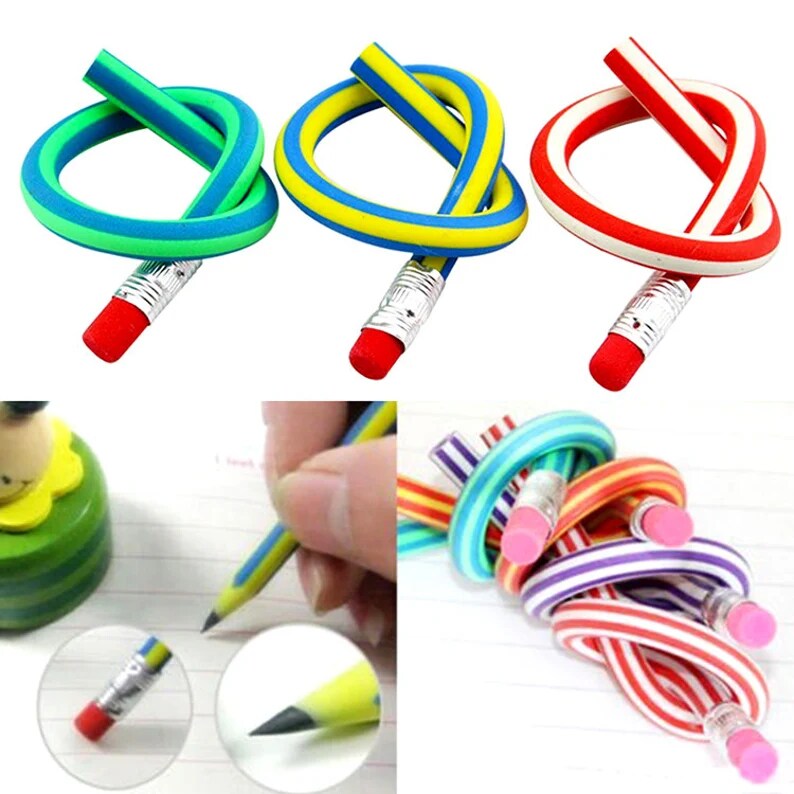 Haawooky 35 Pieces Flexible Soft Pencil Magic Bend Pencils for Kids  Children School Fun Equipment