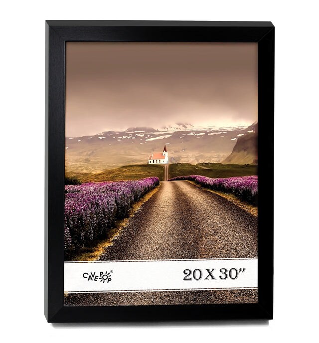 20x30 Black Wood Picture Frame with Polished Plexiglass