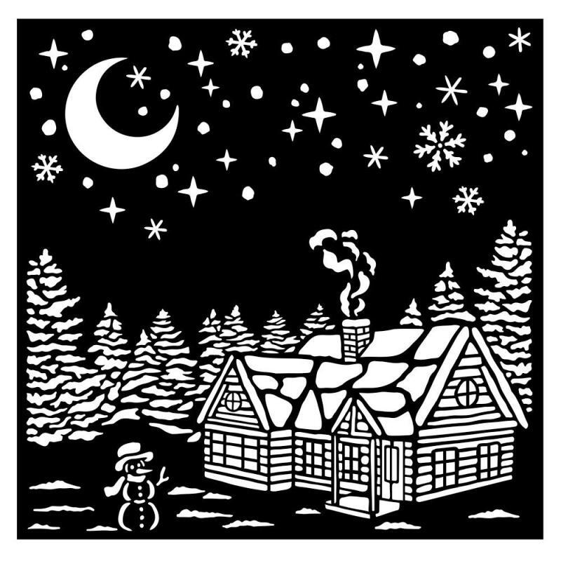 Christmas Village Stencil - Stamperia