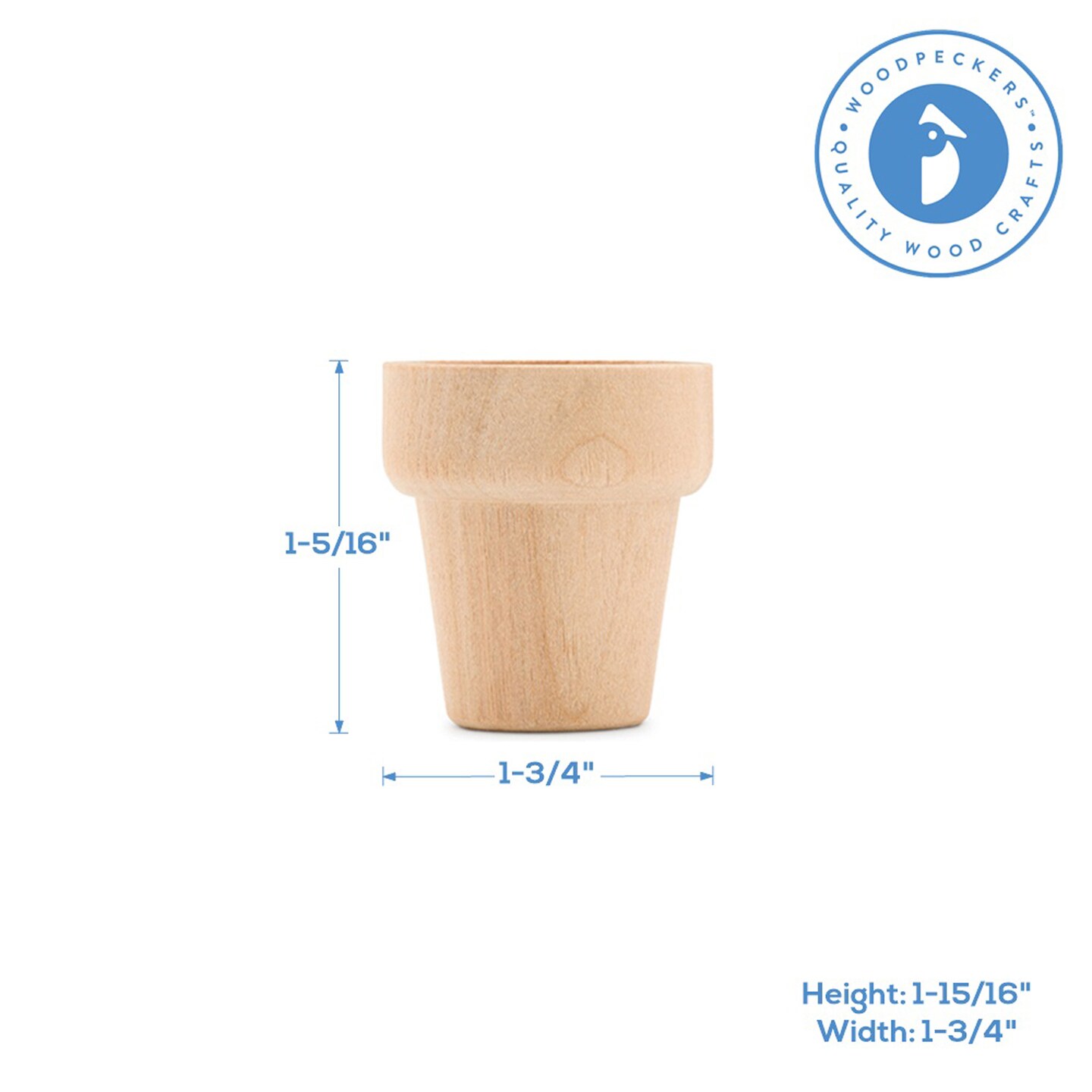 Small Craft Flower Pot, Multiple Sizes Available, Unfinished Wooden Flower Pot to Paint | Woodpeckers