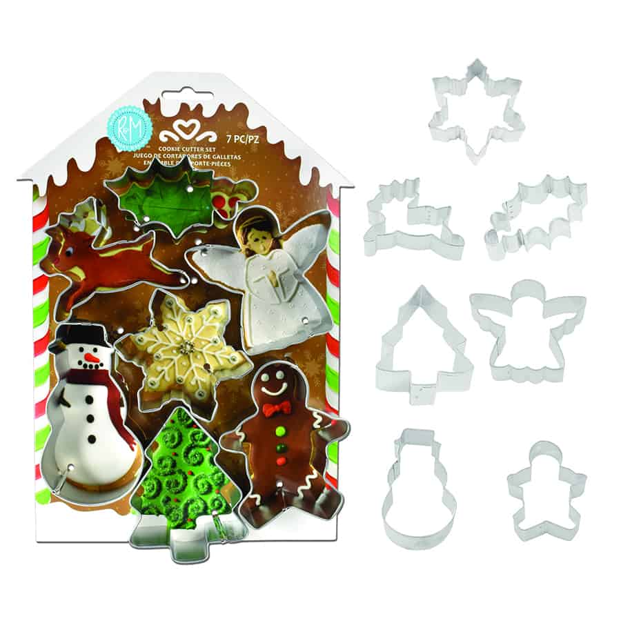 Christmas Cookie Cutters 7 PC Set on G/B House Card