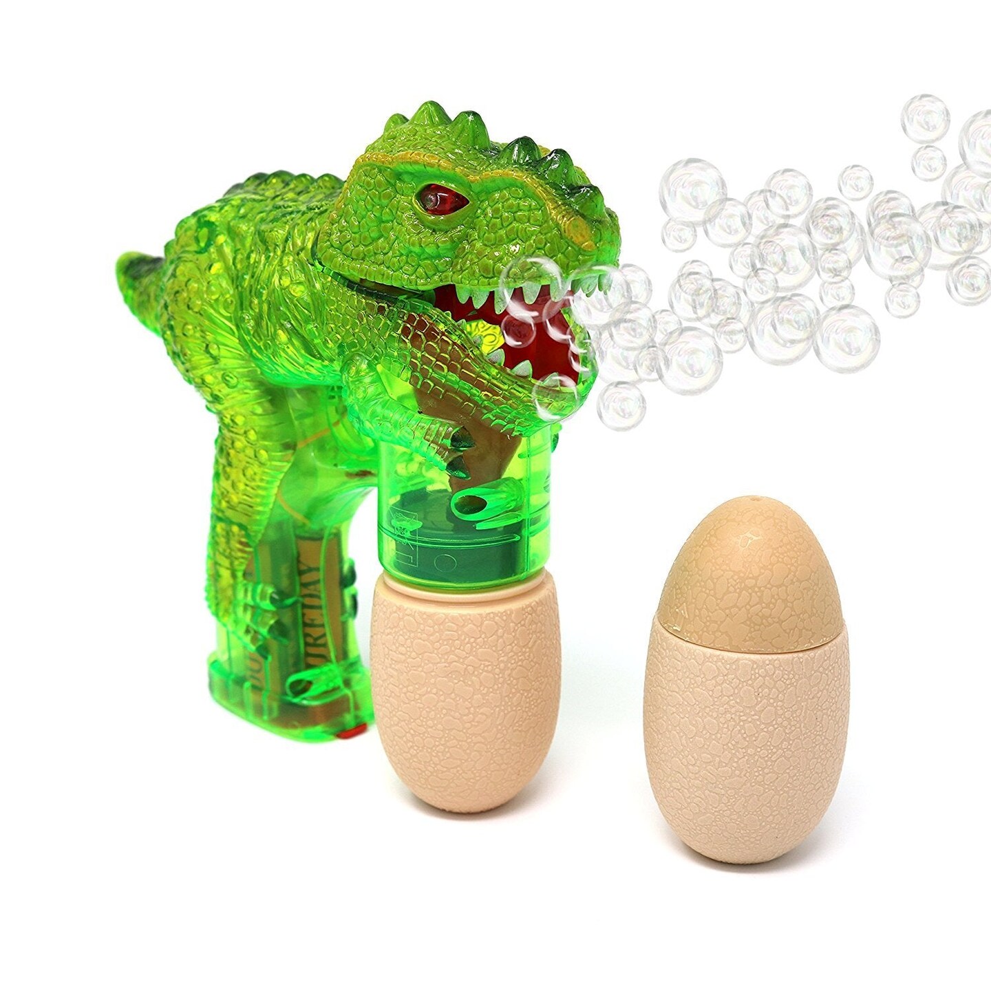 T-Rex Bubble Gun Shooter Green - Tyrannosaurus Fun Kids Outdoor Gun Shooter