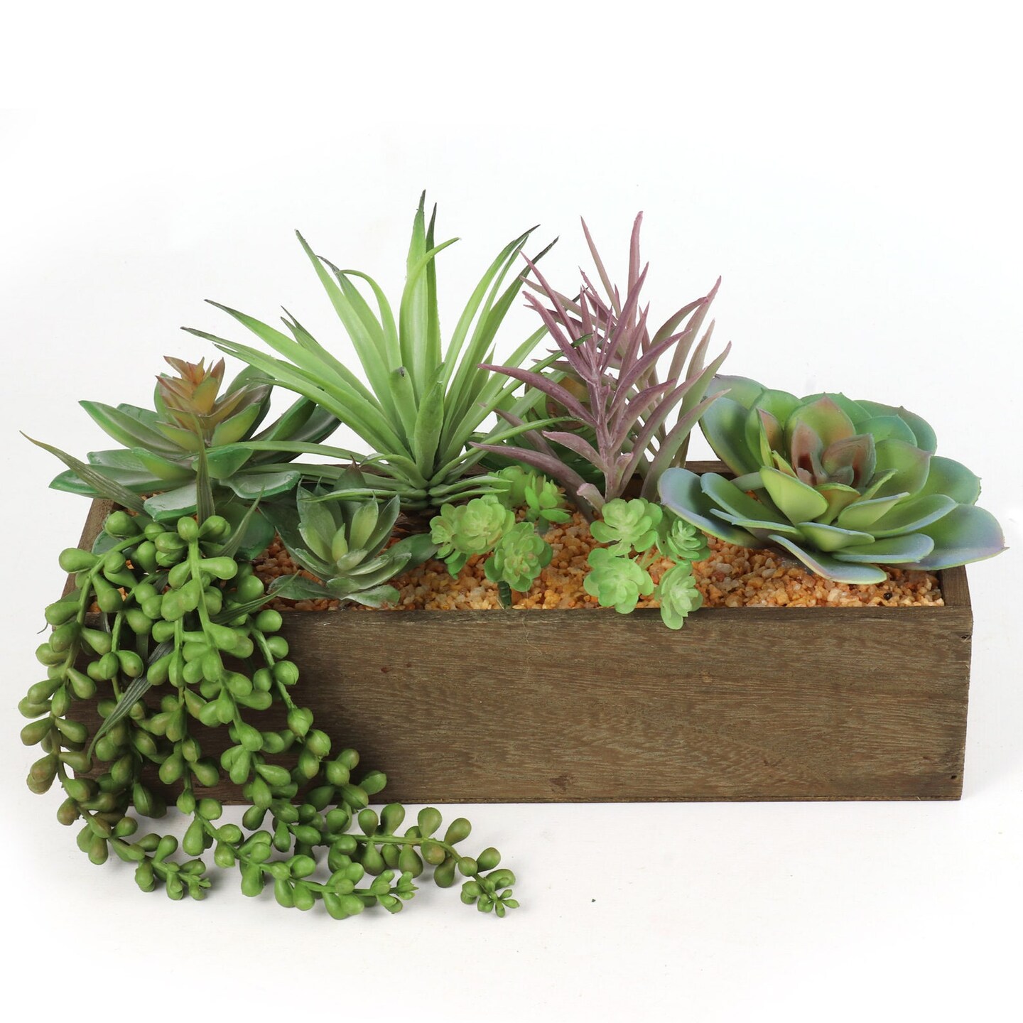 Premium Handcrafted Succulent Planter Box: w/ Variety Styles, Floral Home by Artificial Flowers