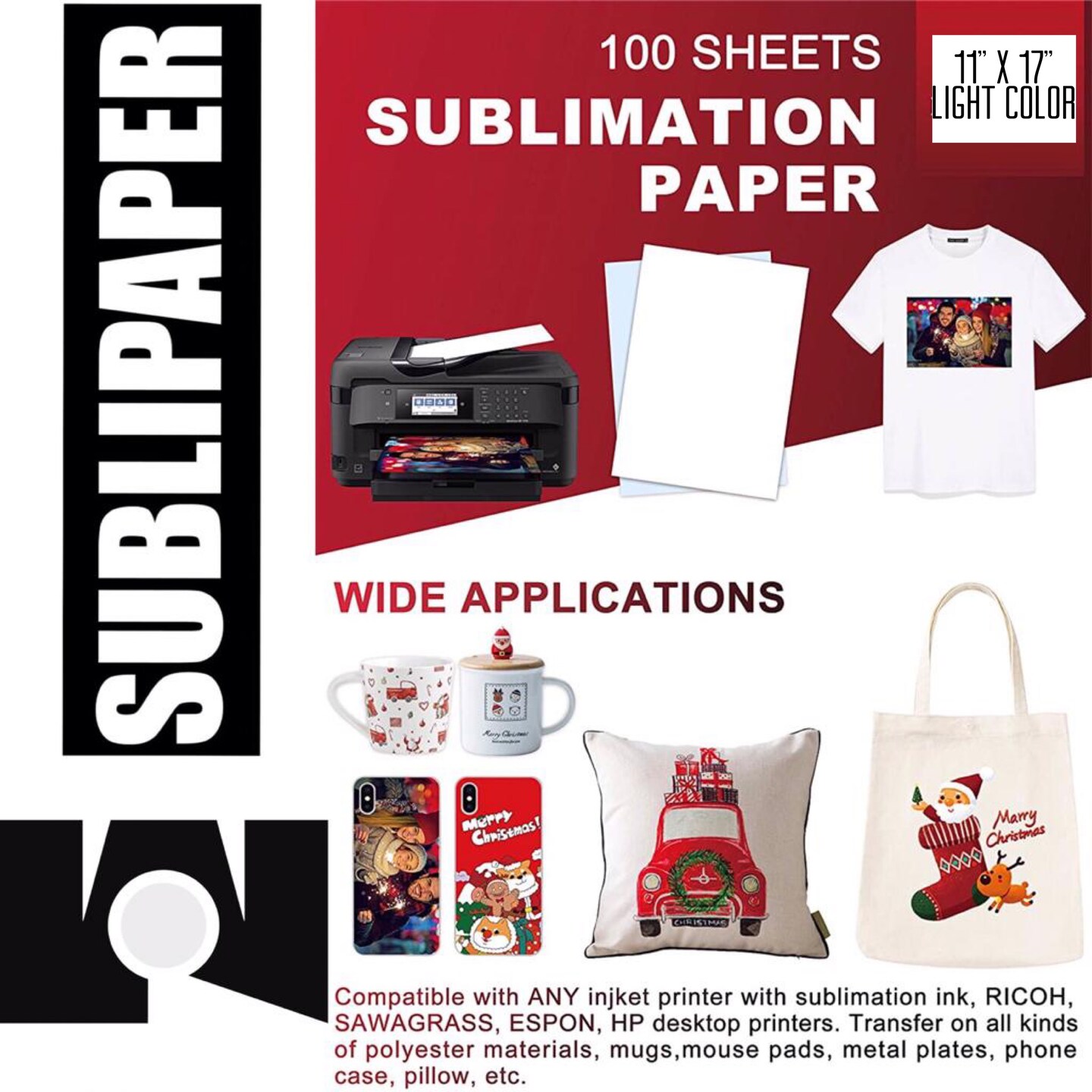 SUBLIMAX Sublimation Paper 11 x 17 - CERTIFIED BY SAWGRASS