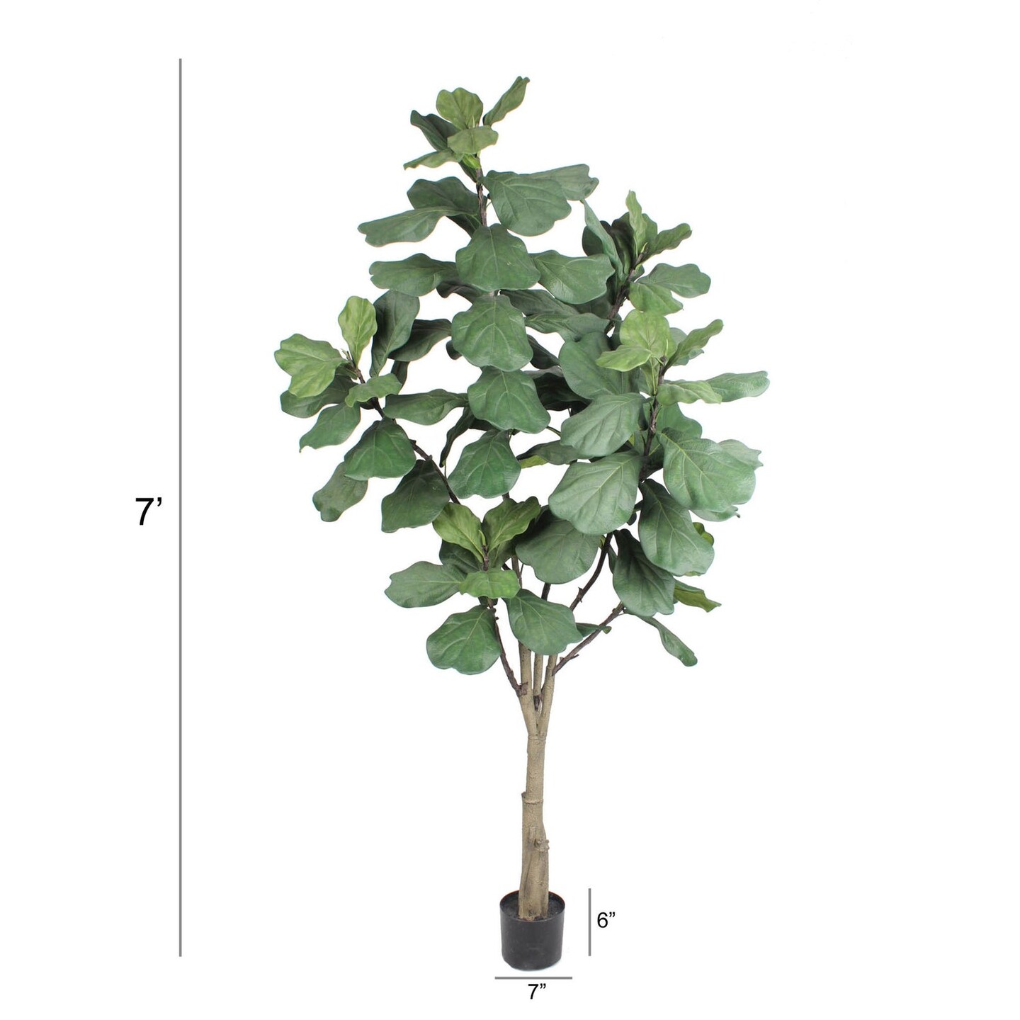 7&#x27; Artificial Silk Fiddle Leaf Fig Tree - Realistic and Low-Maintenance Decoration