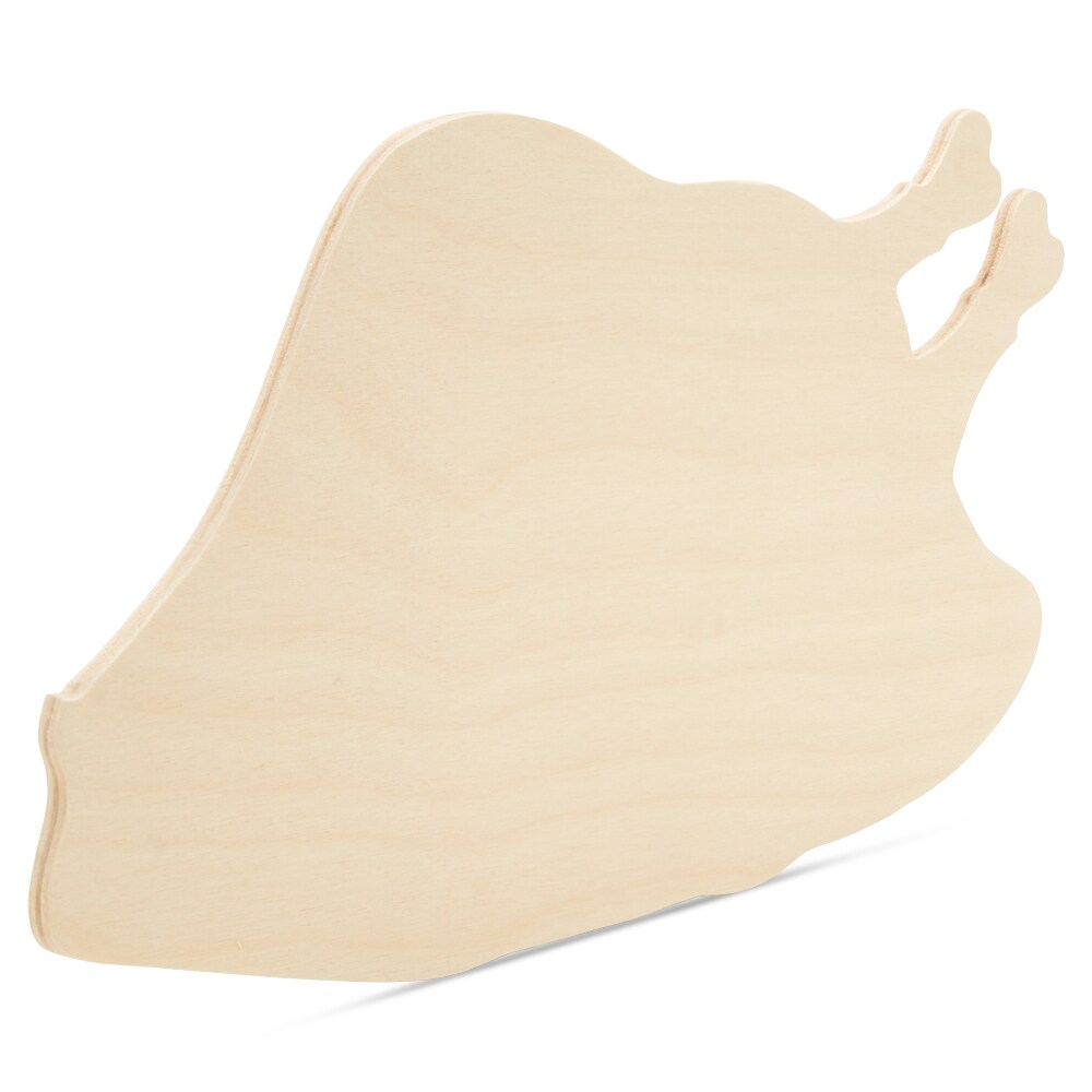 Roast Turkey Wood Cutout 6-1/2&#x22;x12&#x22;, Unfinished, Thanksgiving Crafts | Woodpeckers