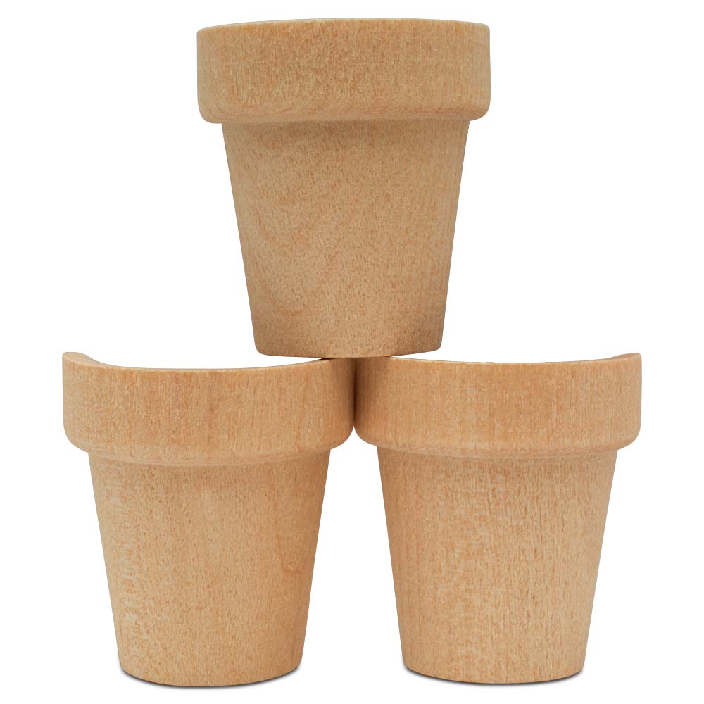Unfinished Flower Pot Half, Multiple Sizes Available, Small Craft Pots for Signs | Woodpeckers