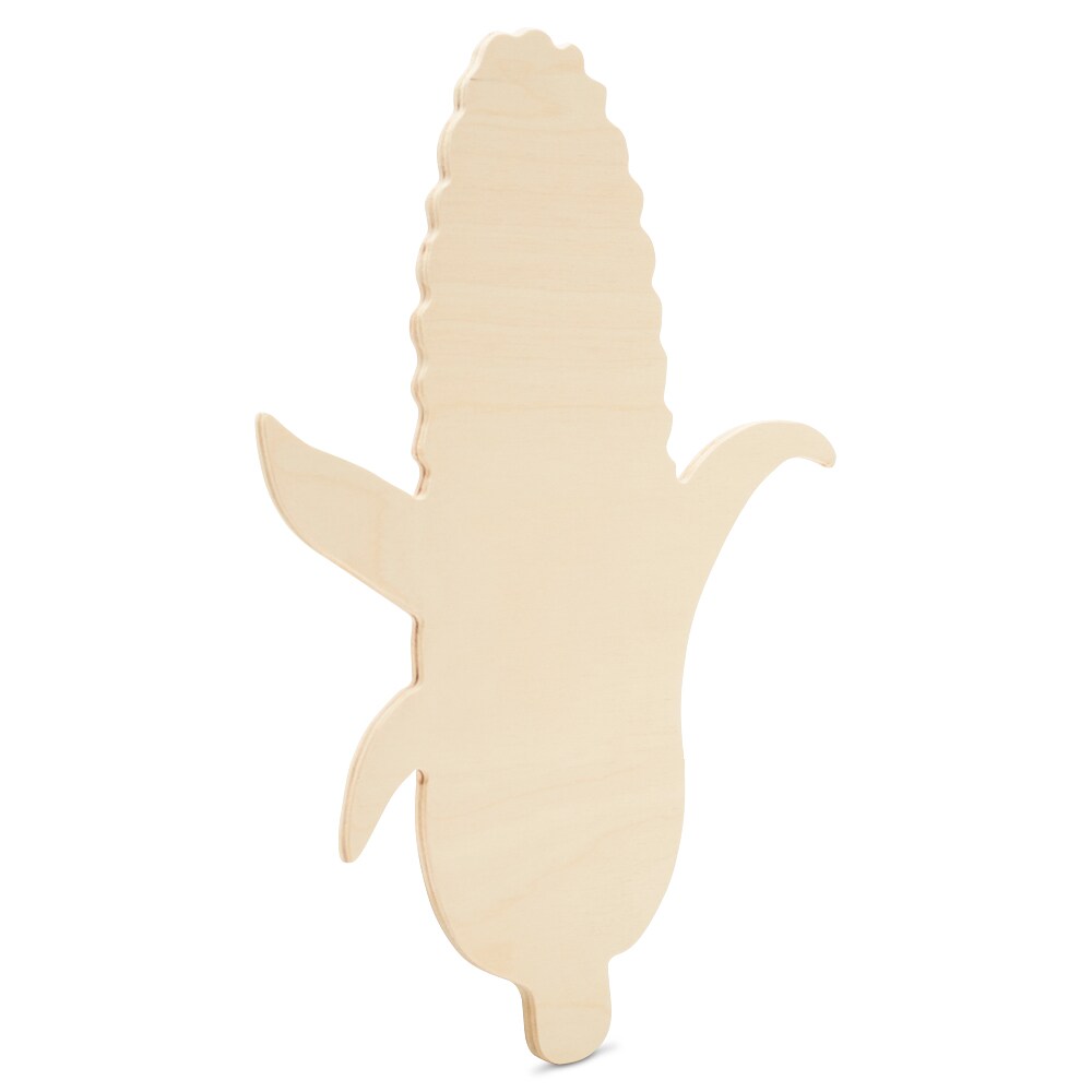 Corn on the Cob Wood Cutout 12&#x22;x9&#x22;, Unfinished for Autumn Crafts | Woodpeckers