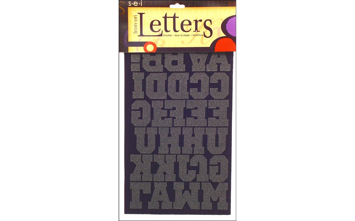 SEI Iron On Art Transfer Letters Sport 1.5" Black Michaels