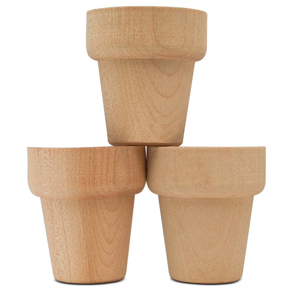 Unfinished Flower Pot Half, Multiple Sizes Available, Small Craft Pots for Signs | Woodpeckers