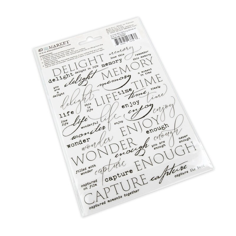 Essential Defining Words Rub-On Transfers - 49 and Market