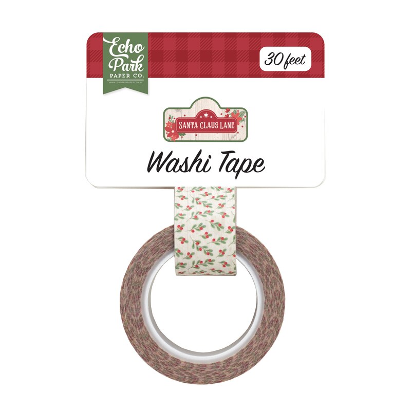 Seasonal Sprigs Washi Tape - Santa Claus Lane - Echo Park