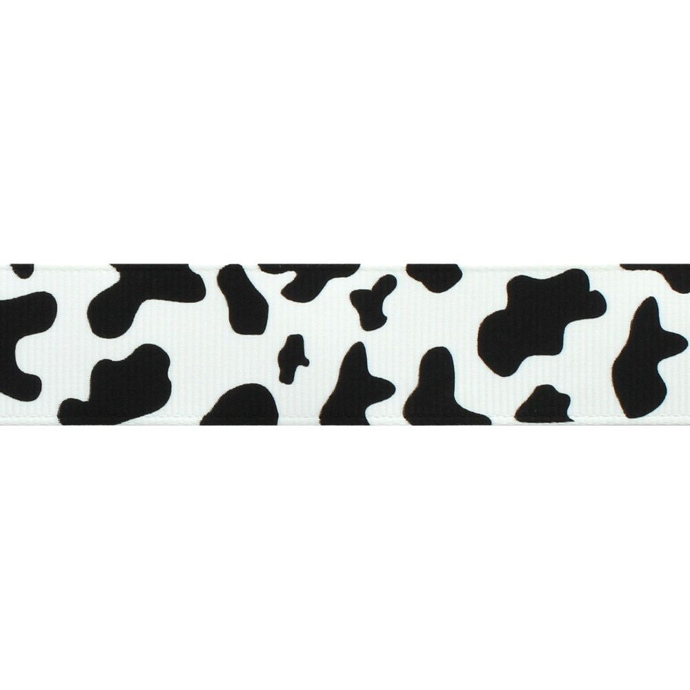 Black / White Cow Grosgrain Ribbon
