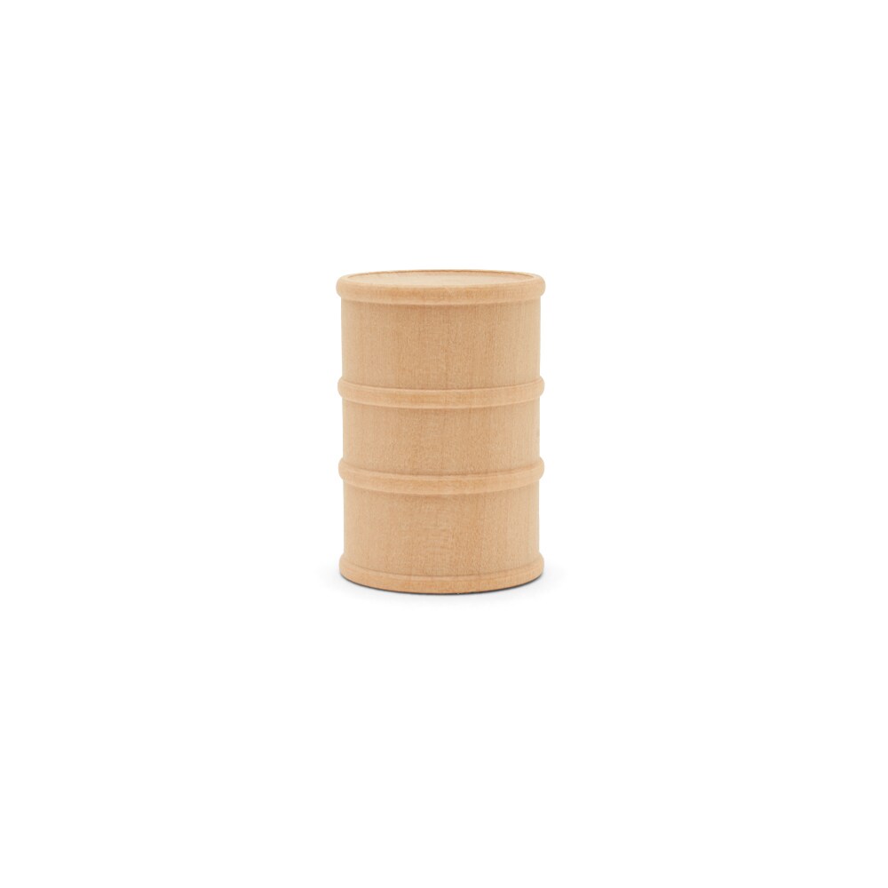 Wooden Oil Barrel 1-5/8 inch for Miniatures, Scale Model, Toy Train| Woodpeckers