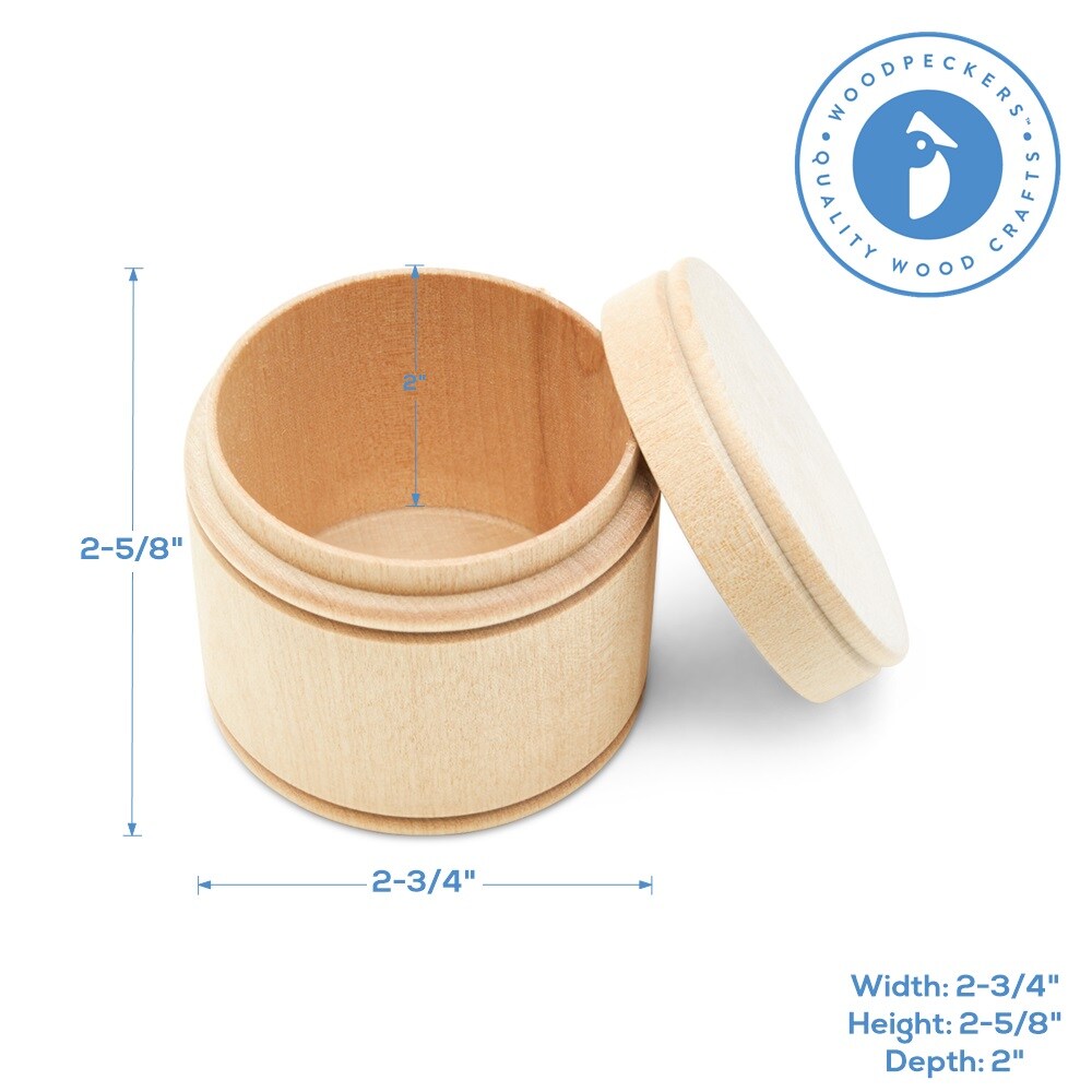 Wood Salt Box 2-3/4" Unfinished Boxes for Storage and Display | Woodpeckers