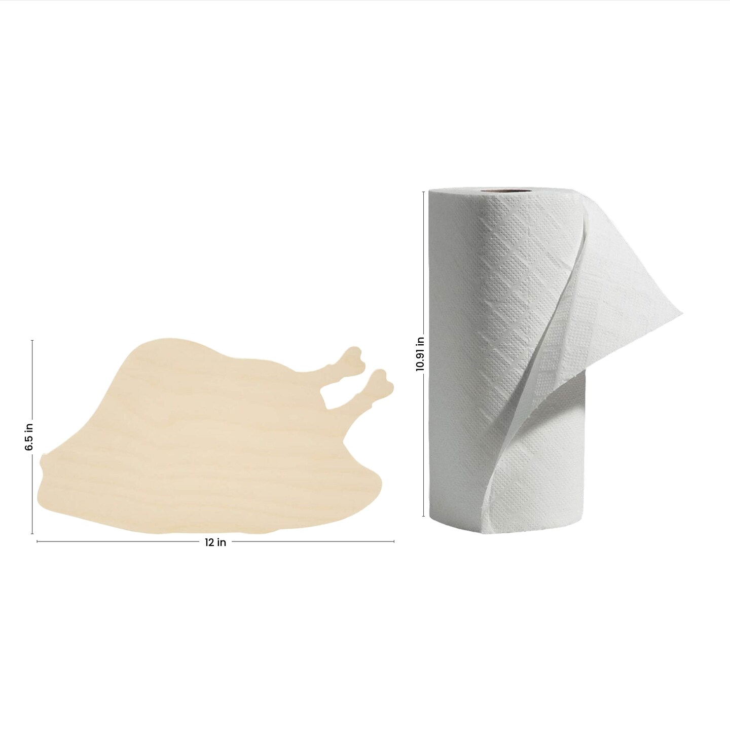 Roast Turkey Wood Cutout 6-1/2"x12", Unfinished, Thanksgiving Crafts | Woodpeckers