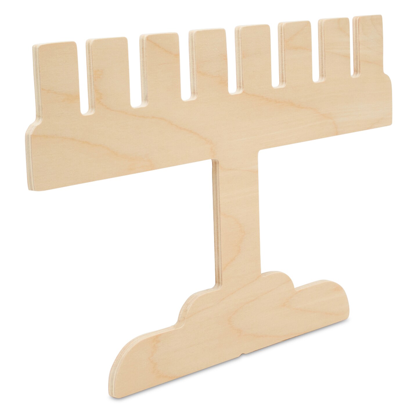 Wooden Menorah Cutout, Modern Shape, for Hanukkah Decor | Woodpeckers
