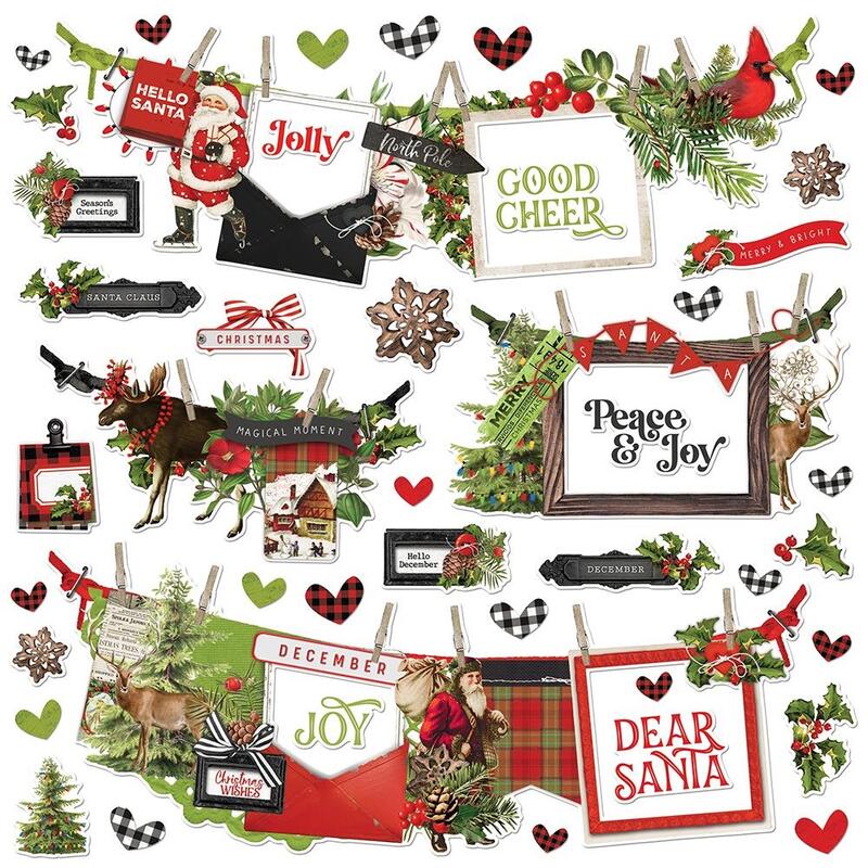 Simple Vintage Christmas Lodge Banner Cardstock Stickers - Simple Stories