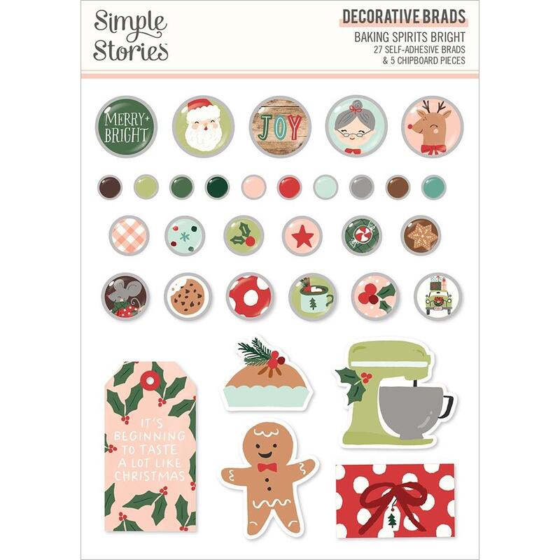 Baking Spirits Bright Decorative Brads - Simple Stories