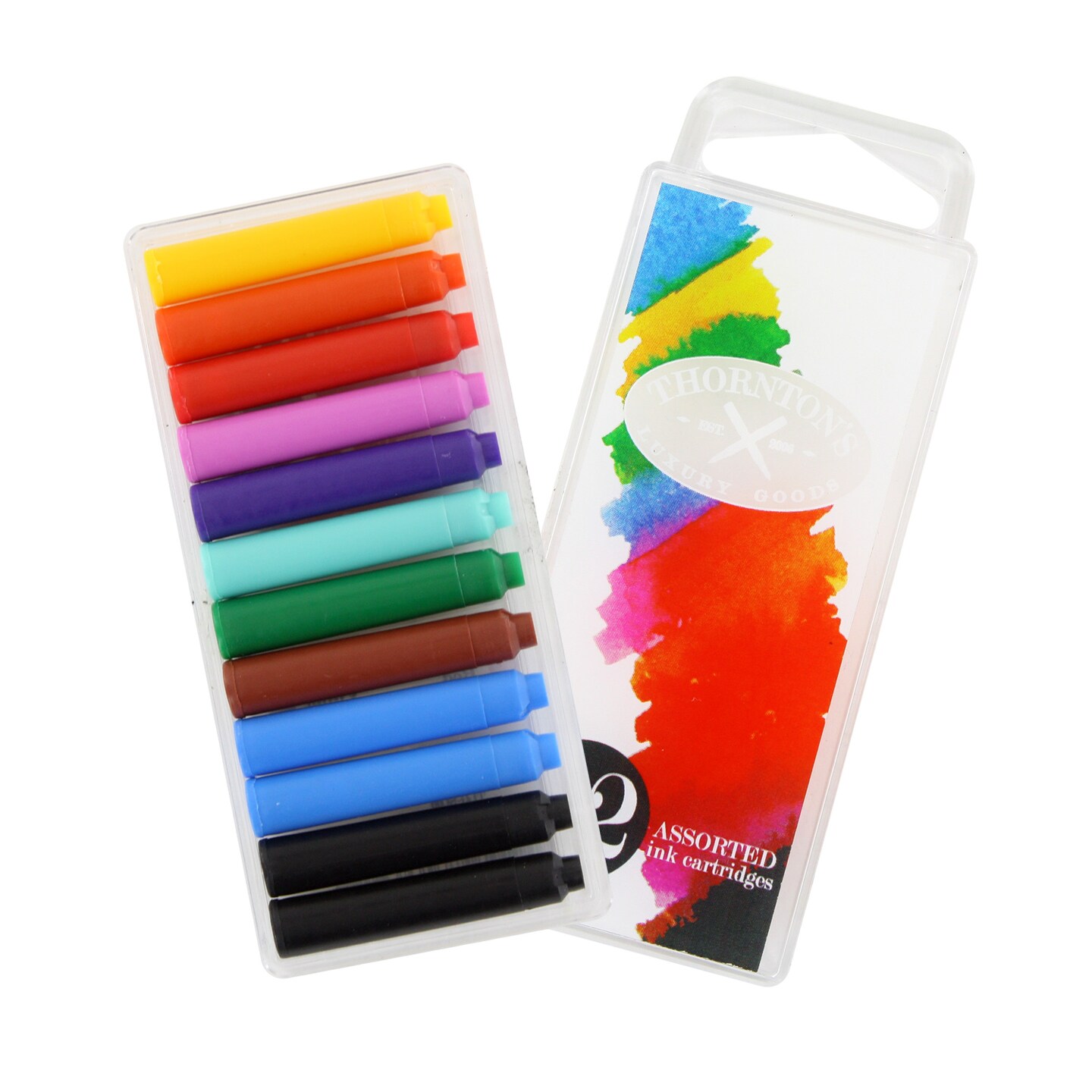 Thornton's Luxury Goods Short Standard International Fountain Pen Ink Cartridges, 12-Count