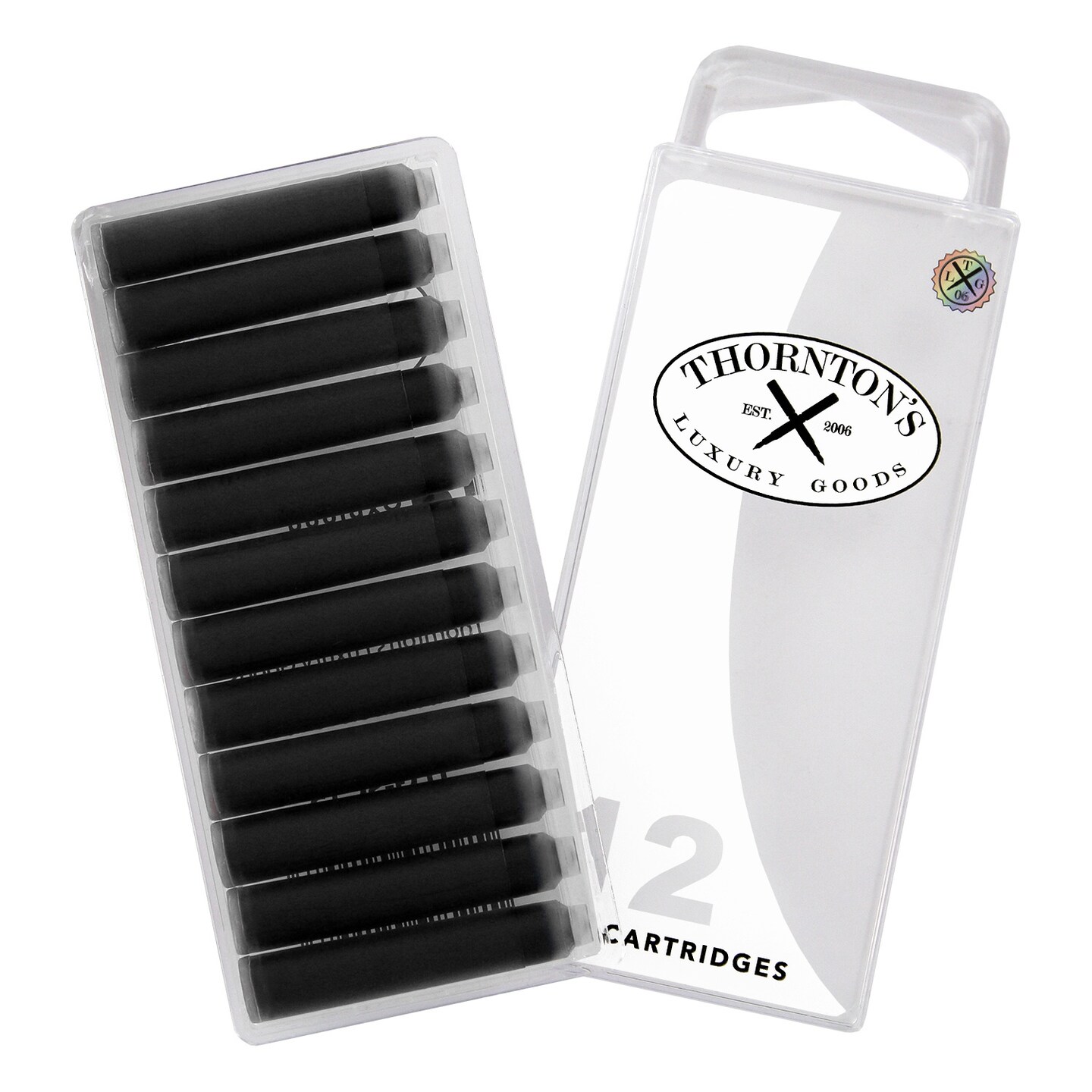 Thornton's Luxury Goods Short Standard International Fountain Pen Ink Cartridges, 12-Count